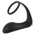Crni Velvet - analni vibrator sa prstenom za penis (crna)