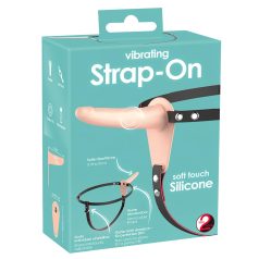   You2Toys - Strap-On - punjivi, podesivi vibrator (prirodna boja)