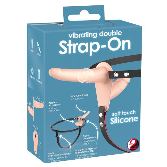 You2Toys - Strap-On - Dupli Vibrator za Telo (Naturalan)