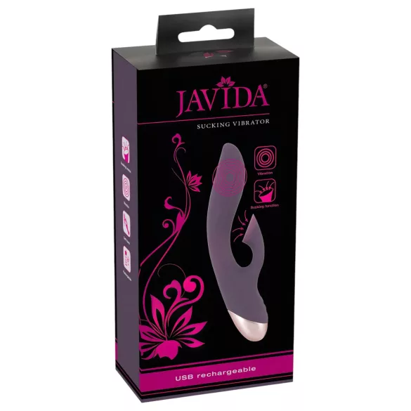 Javida - vodootporni vibrator sa sisaljkom za klitoris (ljubičasti)