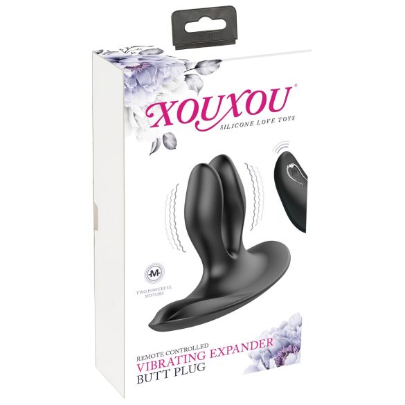 XOUXOU - punjivi dvostruki analni vibrator (crni)