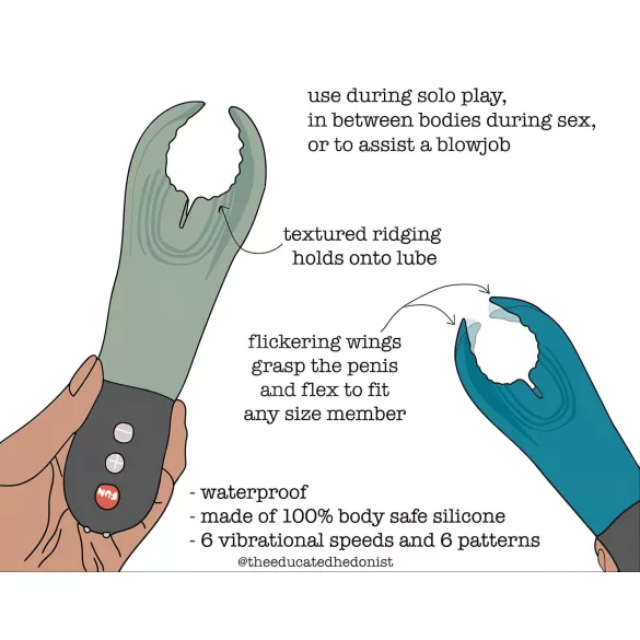 Fun Factory Manta - vibrator za glavić penisa (crni)