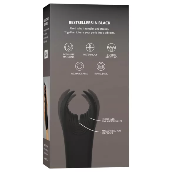 Fun Factory Manta - vibrator za glavić penisa (crni)