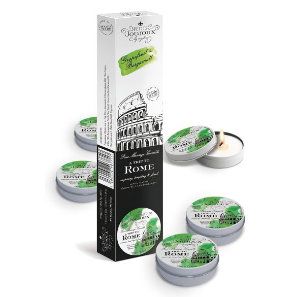 Petits Joujoux Rome masažna sveća - grejp-bargamot, set od 5x43ml