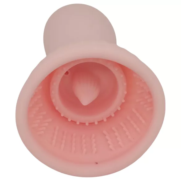 Lonely - Bežični, vodootporni vibrator za bradavice sa usisnim i lizućim funkcijama (pink)