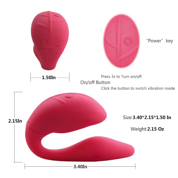 Cotoxo Cupid 2 - daljinski parni vibrator (crveni)