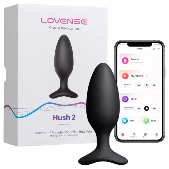 Lovense Hush 2 S - aplikacijom upravljani analni vibrator (38 mm, crni)