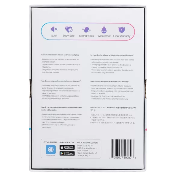 Lovense Hush 2 S - aplikacijom upravljani analni vibrator (38 mm, crni)