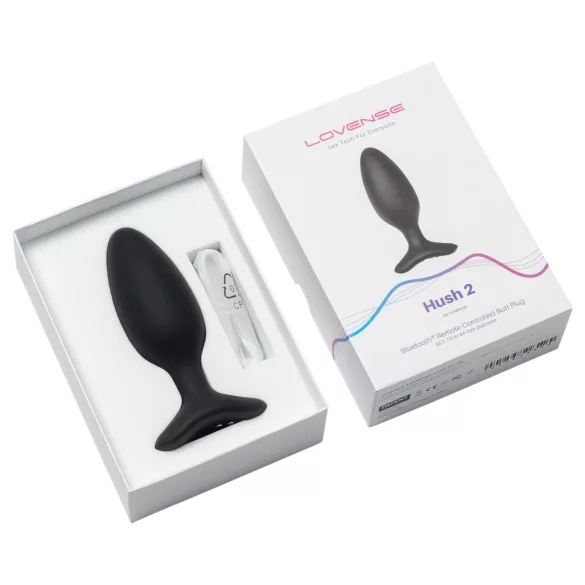 Lovense Hush 2 M - апликaцијом управљани анални вибратор (45 mm, црни)