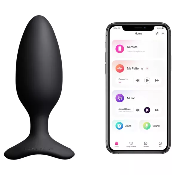 Lovense Hush 2 M - апликaцијом управљани анални вибратор (45 mm, црни)