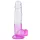 Sunfo - Dildo sa vakumskim postoljem i testisima - 22cm (prozirno-ljubičasta)