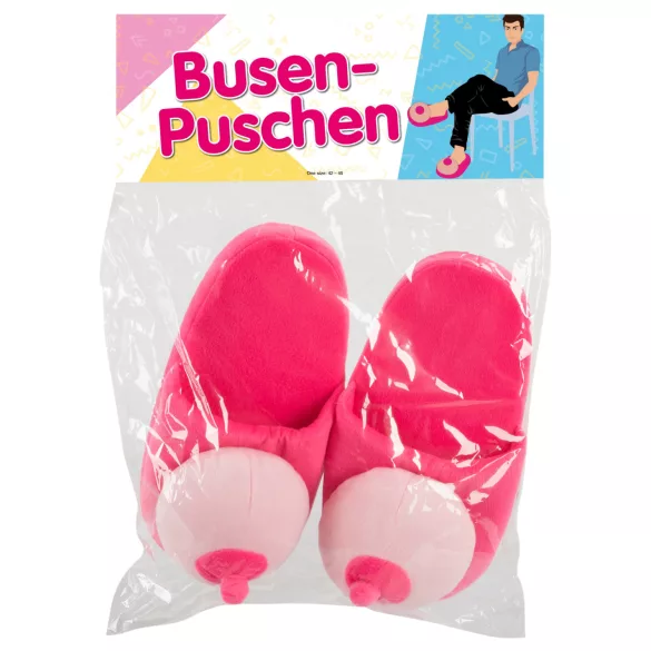 Ružičaste papuče od pliša - u obliku grudi
