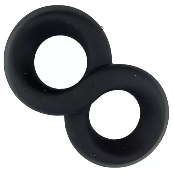 Pulselock Taur - dupla prsten za penis i testise (crni) - 20 mm