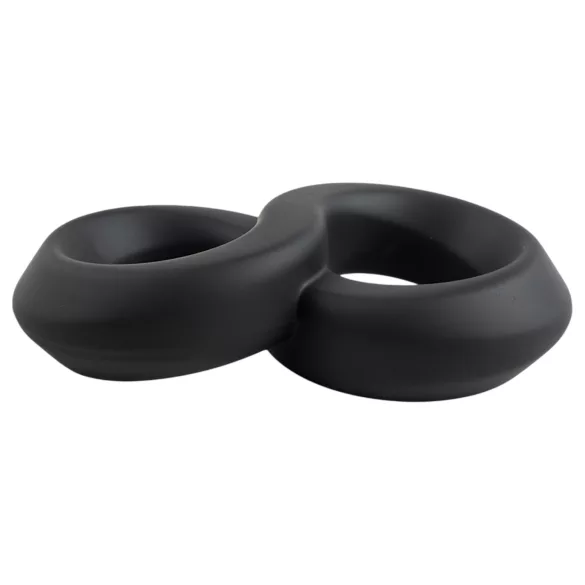 Pulselock Taur - dupla prsten za penis i testise (crni) - 20 mm