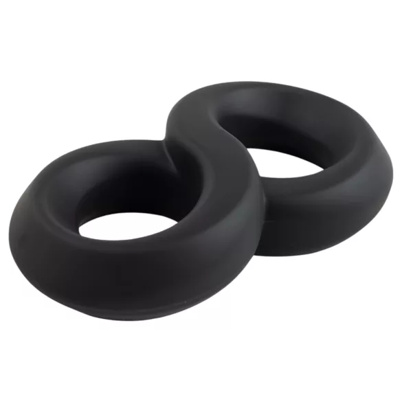 Pulselock Taur - dupla prsten za penis i testise (crni) - 20 mm
