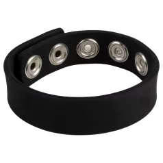   Pulselock Forge - podesivi silikonski prsten za penis sa drukerom (crni) - 228 mm