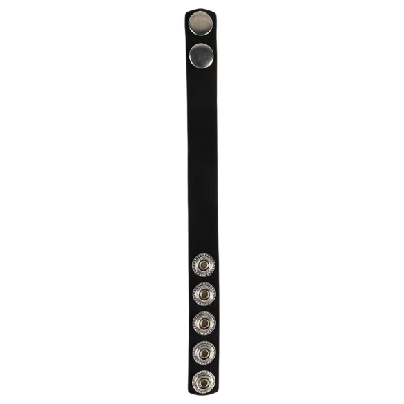 Pulselock Forge - podesivi silikonski prsten za penis sa drukerom (crni) - 228 mm