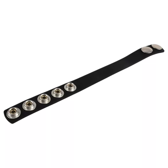 Pulselock Forge - podesivi silikonski prsten za penis sa drukerom (crni) - 228 mm