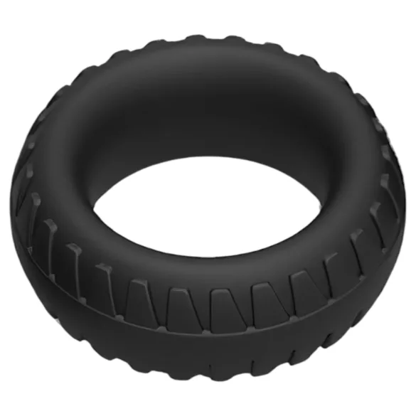 Pulselock Forge - silikonski prsten za penis sa šarom gume (crni) - 30 mm