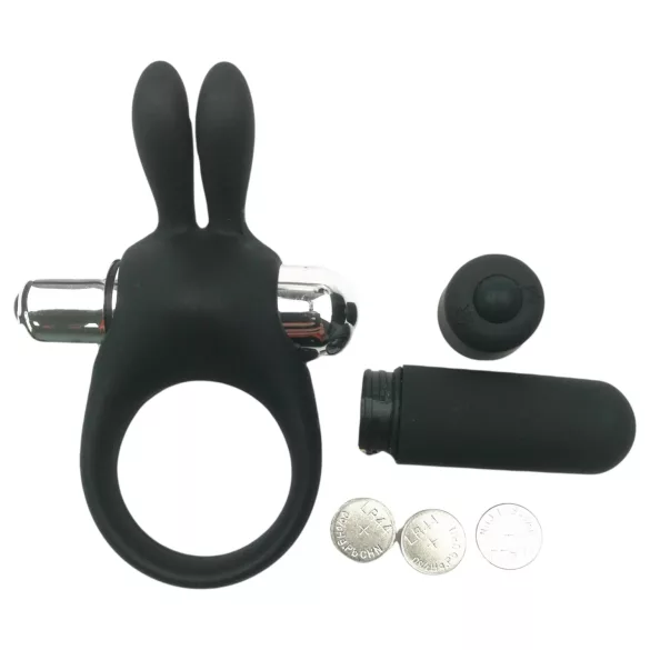 Pulselock Vantr - vibracioni zečica prsten za penis (crni) - 30 mm