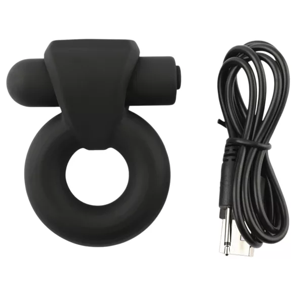 Pulselock Vantr - bežični vibrirajući prsten za penis i testise (crni) - 25 mm