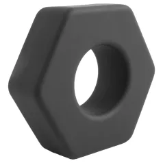   Pulselock Forge - silikonski prsten za penis u obliku matice (crni) - 22 mm