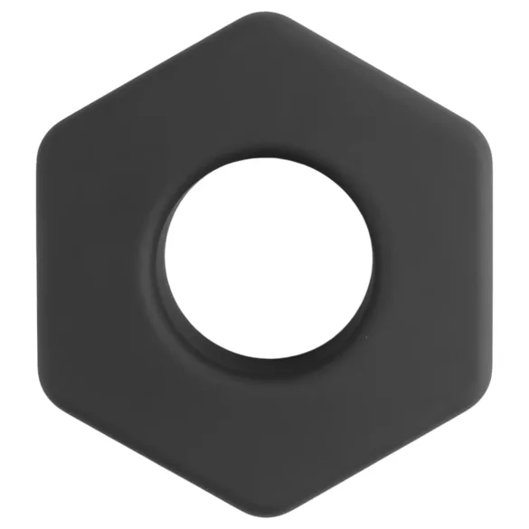 Pulselock Forge - silikonski prsten za penis u obliku matice (crni) - 22 mm