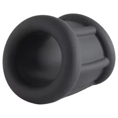  Pulselock Cocktura - rebrasti silikonski prsten za penis (crni) - 30 mm