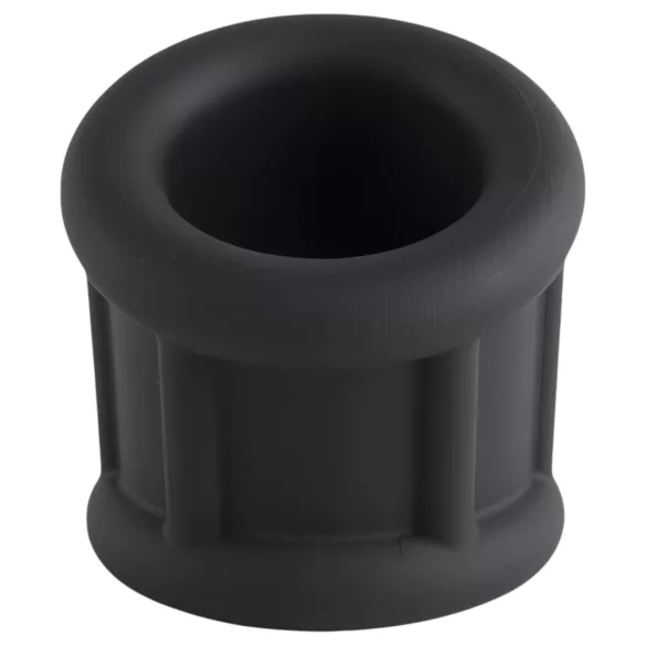 Pulselock Cocktura - rebrasti silikonski prsten za penis (crni) - 30 mm