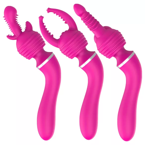 Lonely 2u1 - masažer i G-tačka vibrator sa 3 nastavka (roze)