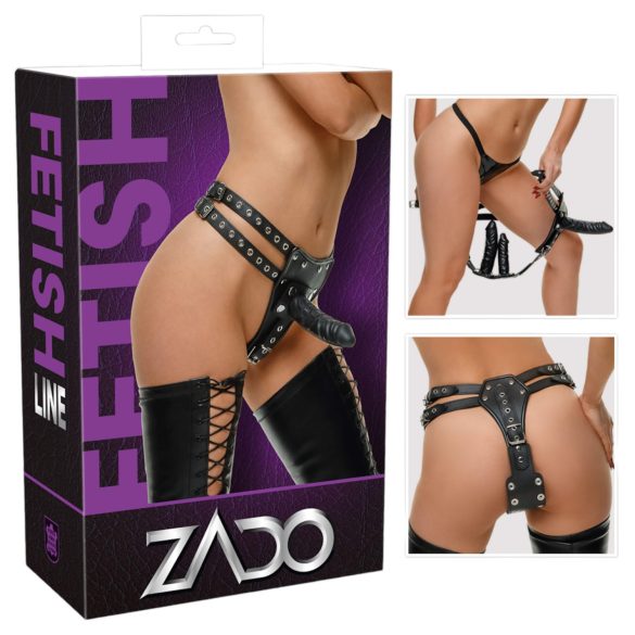 ZADO - kožni donji deo + 2 unutrašnja dilda (crna) - L/XL