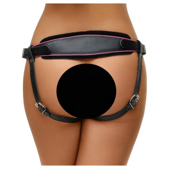 ZADO - kožni pojas za strap-on (crna) - S-L