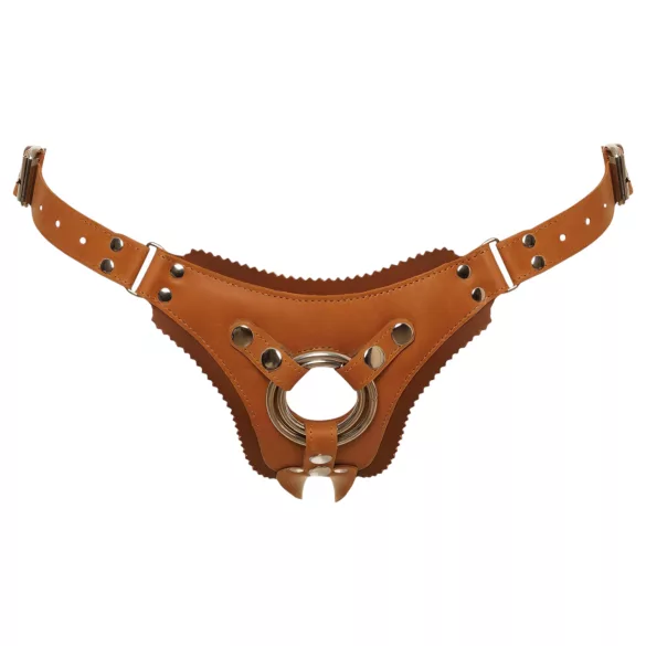 ZADO - kožni strap-on za dodatke (braon) - L/XL