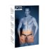 ZADO - Kožne tangice s dildom, 3 prstena za penis - L/XL