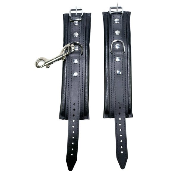 ZADO - crne kožne lisice sa karabinerom