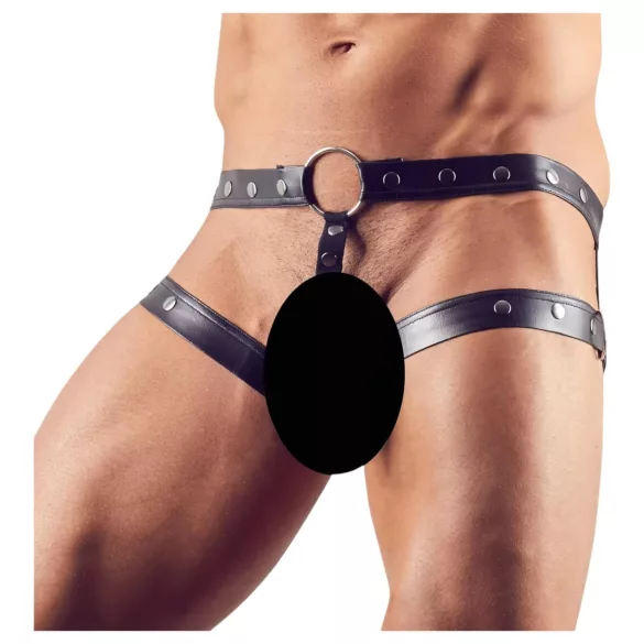 Svenjoyment - kaiš sa prstenom za penis (crna boja) - M/L