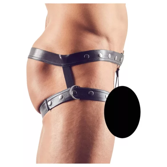 Svenjoyment - kaiš sa prstenom za penis (crna boja) - M/L
