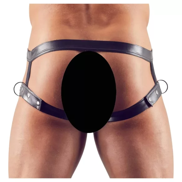 Svenjoyment - kaiš sa prstenom za penis (crna boja) - M/L