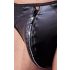 Svenjoyment - Sjajni muški tanga sa cirkonima i rajsferšlusom (crni) - XL