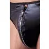 Svenjoyment - Sjajni muški tanga sa cirkonima i rajsferšlusom (crni) - 2XL
