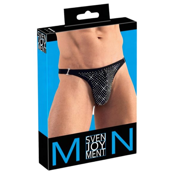 Svenjoyment - muške tangice sa kristalima (crne) - L