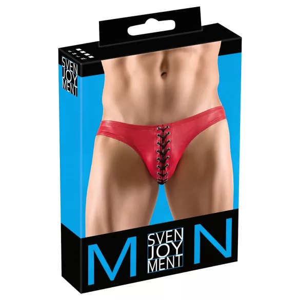 Svenjoyment - crne muške gaće s crvenim pertlama - M