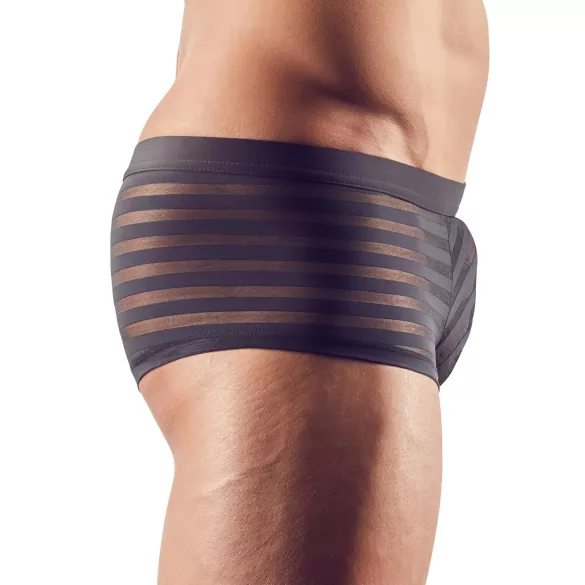 Prozirne crne bokserice sa linijama - XL