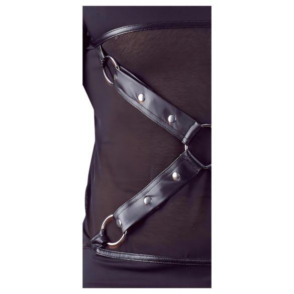 NEK - crna muška majica sa dugim rukavima i ukrštenim trakama - M