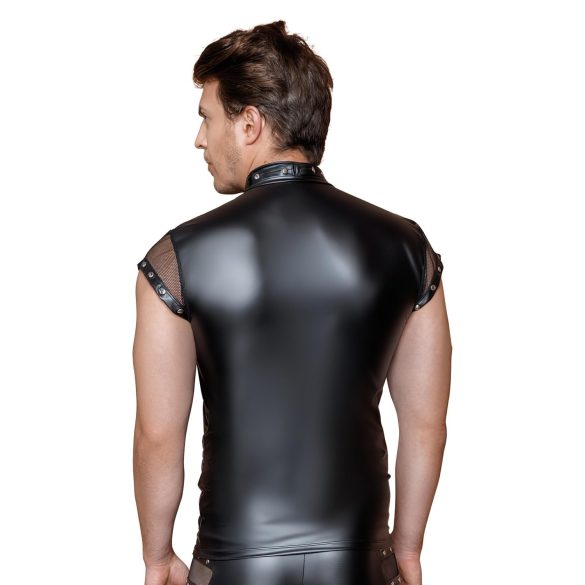 NEK - muška majica sa nitnama i mrežastim detaljima (crna)