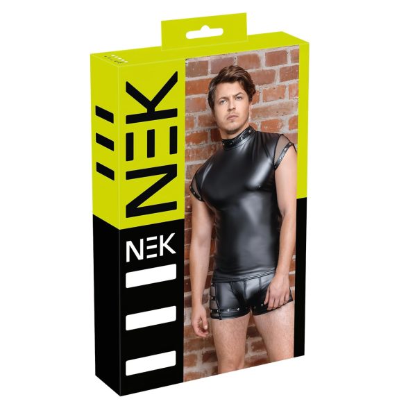 NEK - muška majica sa nitnama i mrežastim detaljima (crna) - L