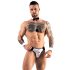 Svenjoyment - Muški konobar tanga kostim set (crno-belo) - XL