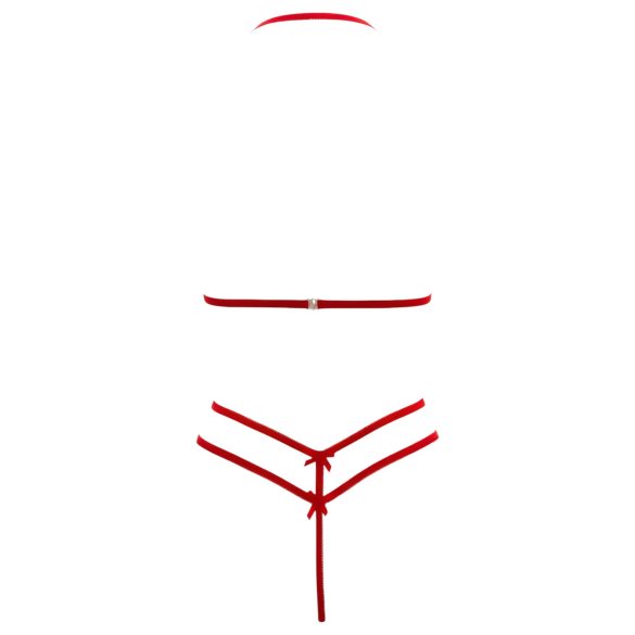 Cottelli - otvoreni čipkani grudnjak set (crveni)