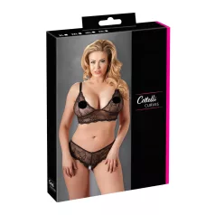 Cottelli Plus Size - čipkasti set grudnjaka (crna) - XXL