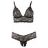 Cottelli Plus Size - čipkasti set grudnjaka (crna) - XXL
